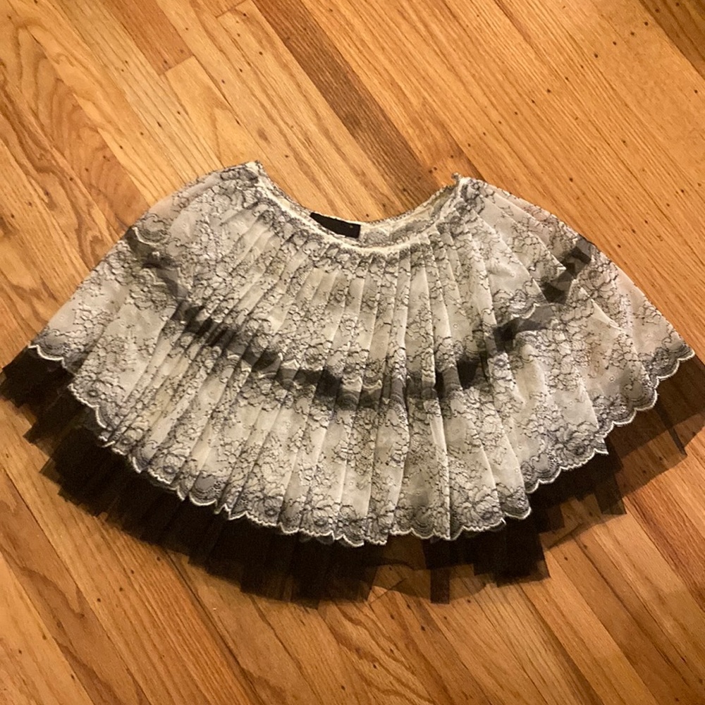 Haneza black and white lace tulle skirt Korean designer NYC